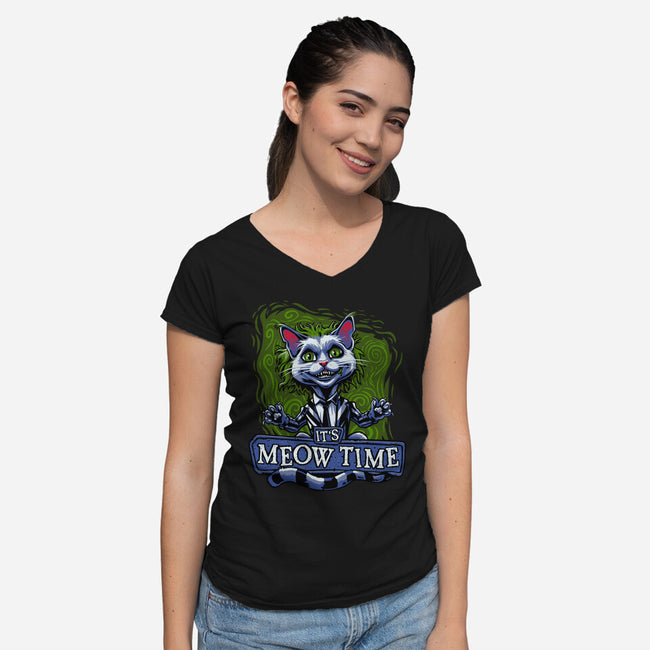 Kitten Juice-Womens-V-Neck-Tee-daobiwan