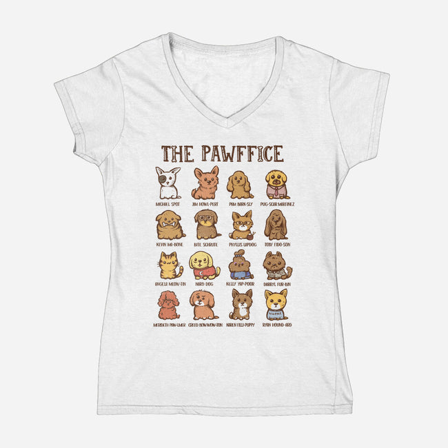 The Pawffice-Womens-V-Neck-Tee-kg07