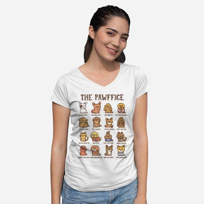 The Pawffice-Womens-V-Neck-Tee-kg07