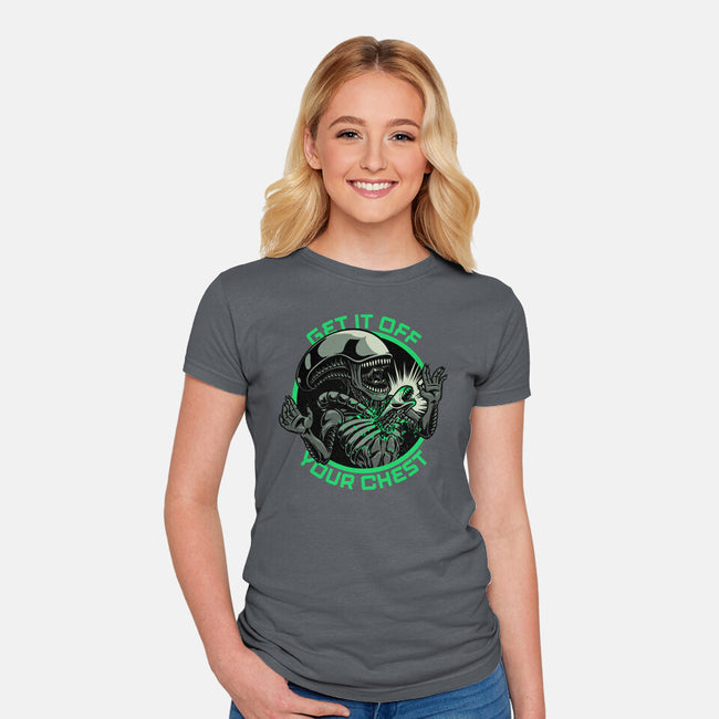 Alien Chest Therapy-Womens-Fitted-Tee-Studio Mootant