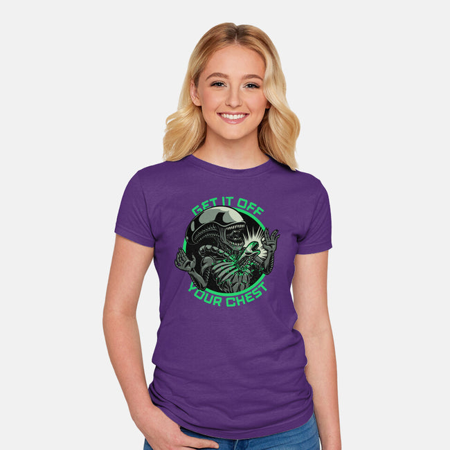 Alien Chest Therapy-Womens-Fitted-Tee-Studio Mootant