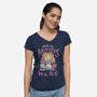 All Anxious Here-Womens-V-Neck-Tee-eduely