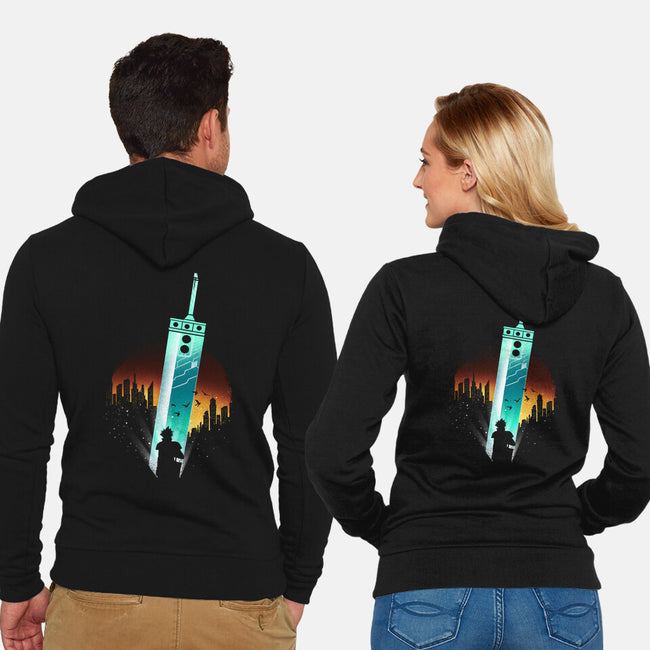 Buster Sword-Unisex-Zip-Up-Sweatshirt-dandingeroz