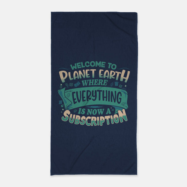 Everything Is A Subscription-None-Beach-Towel-rocketman_art