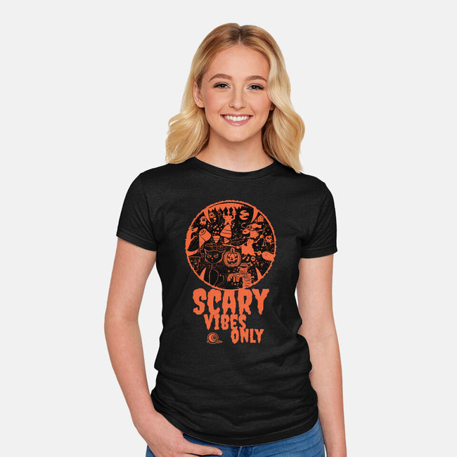 Scary Vibes Only-Womens-Fitted-Tee-imisko