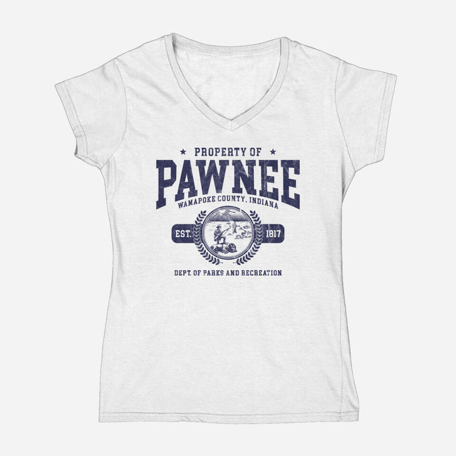 Property Of Pawnee-Womens-V-Neck-Tee-ACraigL