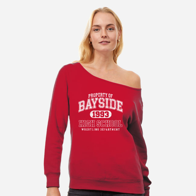 Property Of Bayside High-Womens-Off Shoulder-Sweatshirt-ACraigL