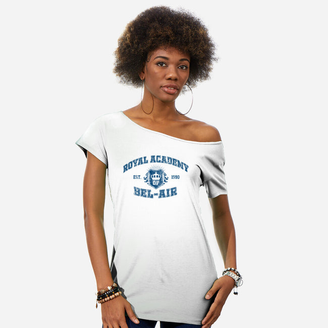 Bel-Air Royal Academy-Womens-Off Shoulder-Tee-ACraigL