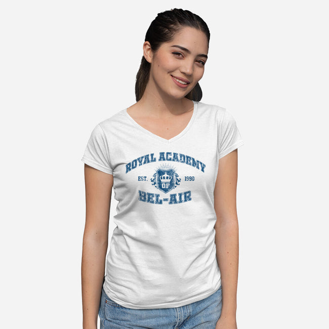 Bel-Air Royal Academy-Womens-V-Neck-Tee-ACraigL