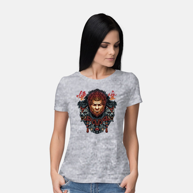 The Legend Of The Monkey King-Womens-Basic-Tee-glitchygorilla