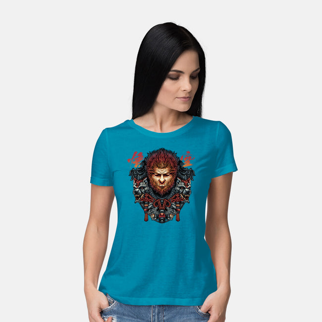 The Legend Of The Monkey King-Womens-Basic-Tee-glitchygorilla