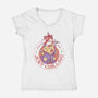 Kitten Cat Ice Cream-Womens-V-Neck-Tee-tobefonseca