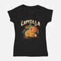 Capyzilla Kawaii Monster-Womens-V-Neck-Tee-tobefonseca