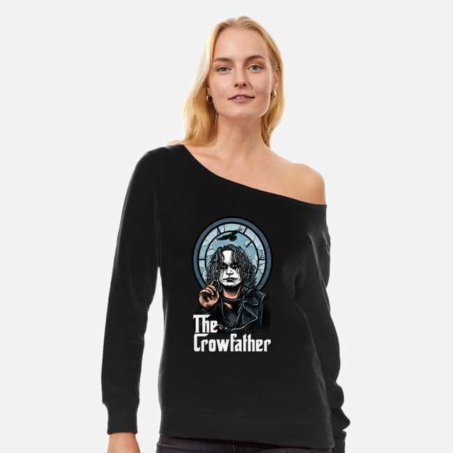 The Crowfather-Womens-Off Shoulder-Sweatshirt-zascanauta