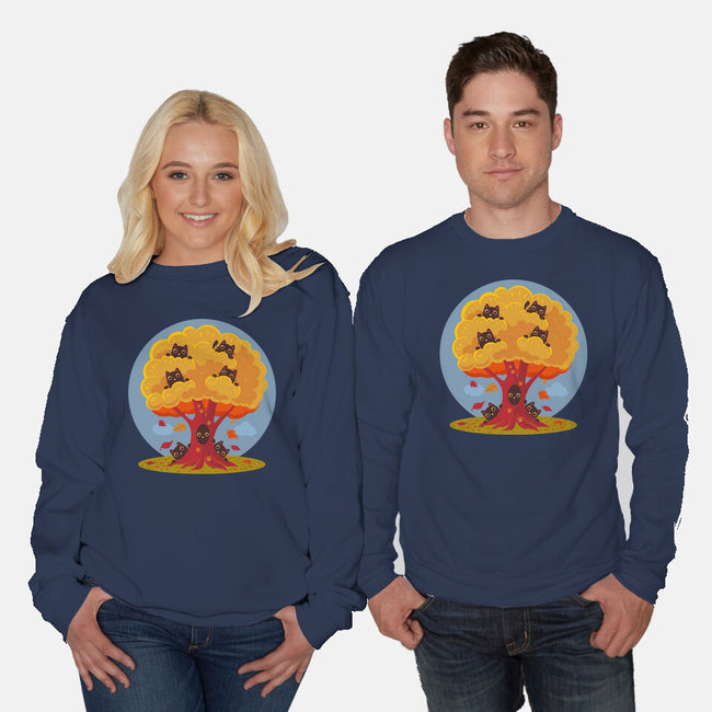 Kitty Tree-Unisex-Crew Neck-Sweatshirt-erion_designs