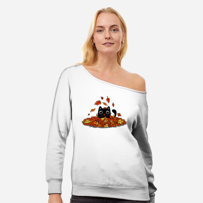 Kitty Leaves-Womens-Off Shoulder-Sweatshirt-erion_designs