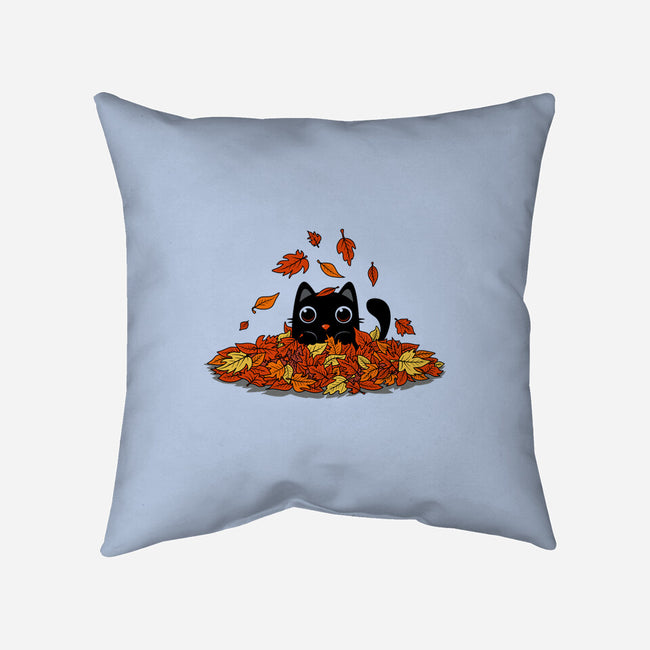 Kitty Leaves-None-Non-Removable Cover w Insert-Throw Pillow-erion_designs