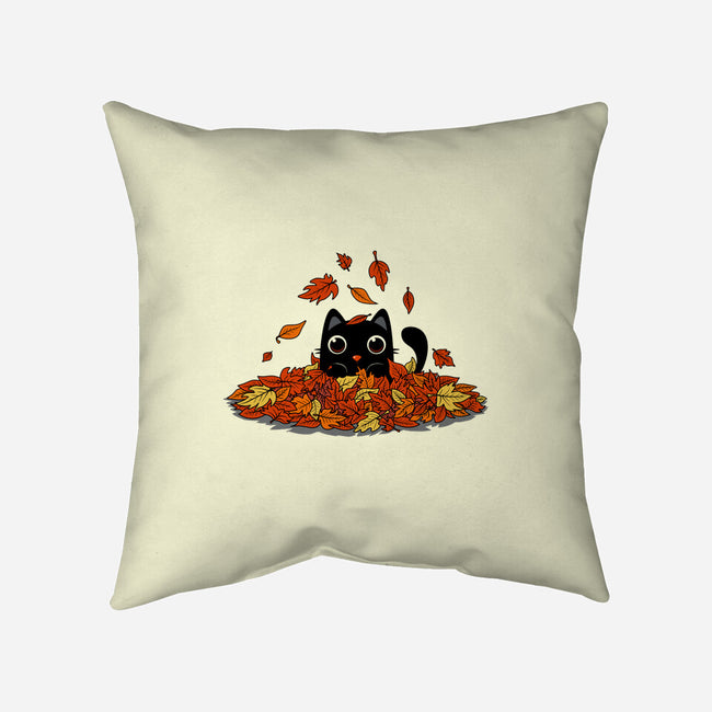 Kitty Leaves-None-Non-Removable Cover w Insert-Throw Pillow-erion_designs