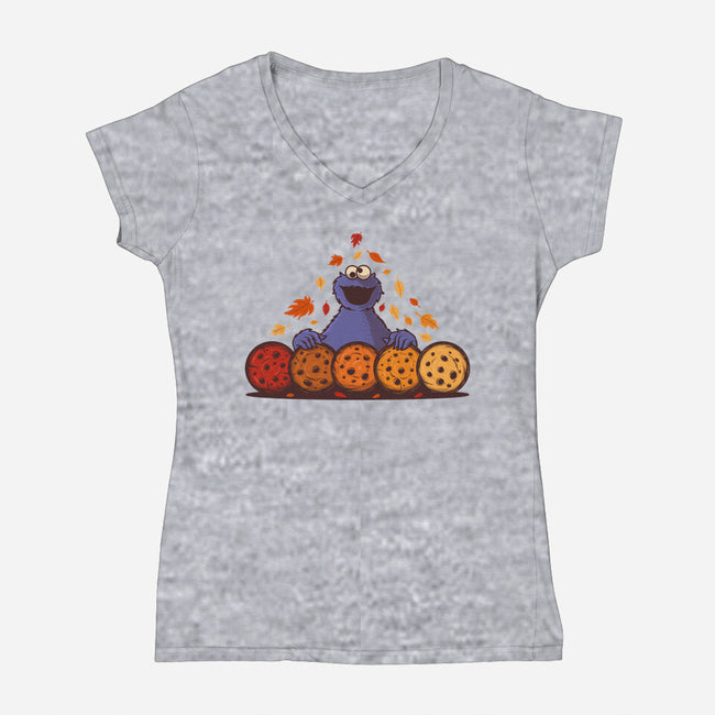 Autumn Cookie Colors-Womens-V-Neck-Tee-erion_designs