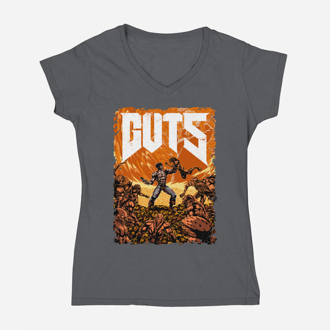 Guts Of Doom-Womens-V-Neck-Tee-manoystee