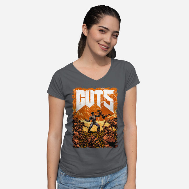 Guts Of Doom-Womens-V-Neck-Tee-manoystee