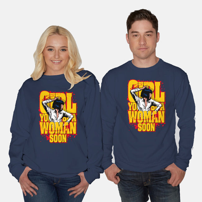 Pulp Girl-Unisex-Crew Neck-Sweatshirt-CappO