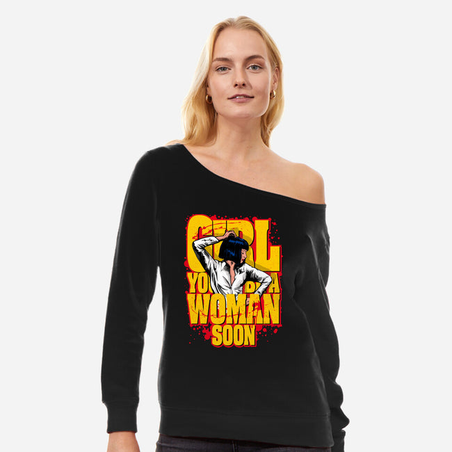 Pulp Girl-Womens-Off Shoulder-Sweatshirt-CappO