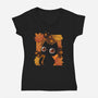 Autumn Lights-Womens-V-Neck-Tee-ricolaa