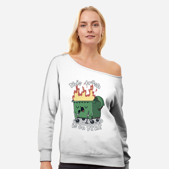 Is On Fire-Womens-Off Shoulder-Sweatshirt-Claudia