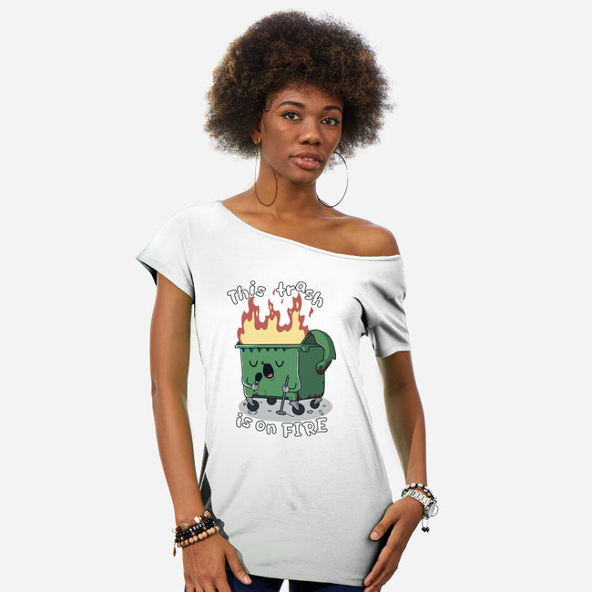 Is On Fire-Womens-Off Shoulder-Tee-Claudia