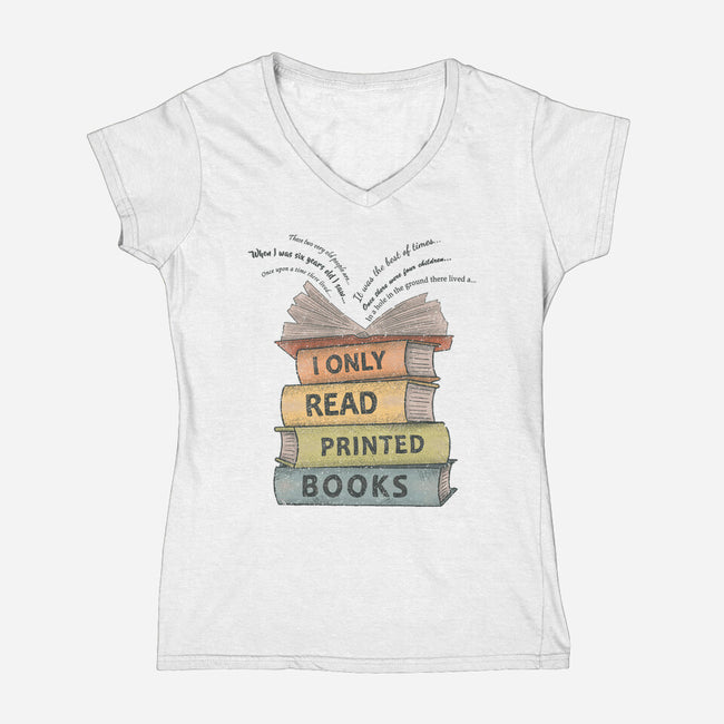 Vintage Reader-Womens-V-Neck-Tee-NMdesign