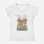 Vintage Reader-Womens-V-Neck-Tee-NMdesign