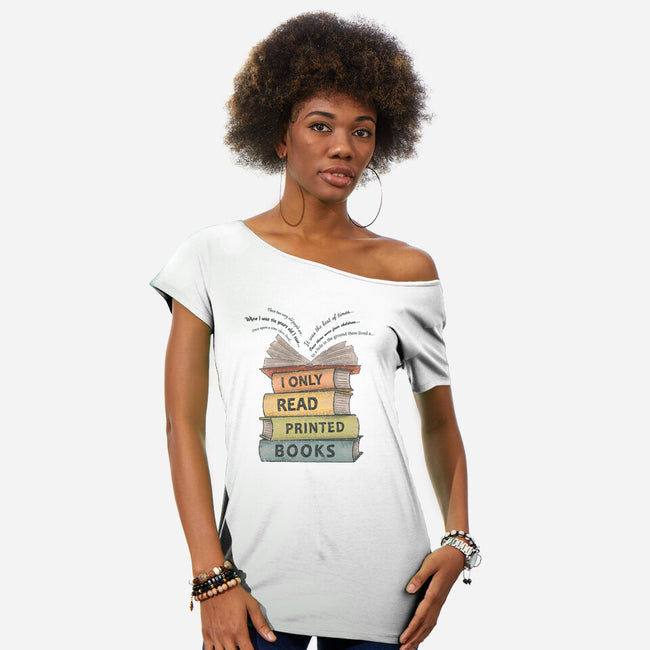 Vintage Reader-Womens-Off Shoulder-Tee-NMdesign