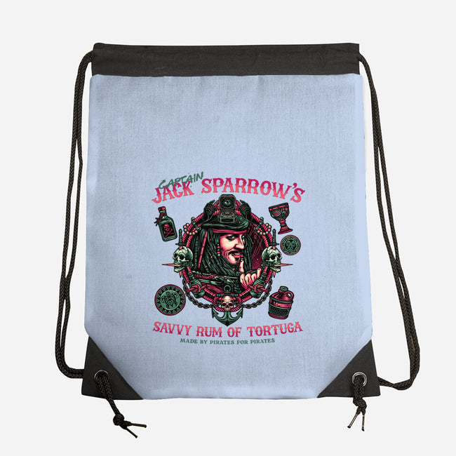 Savvy Rum-None-Drawstring-Bag-glitchygorilla