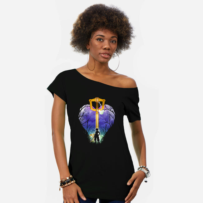 The Keyblade-Womens-Off Shoulder-Tee-dandingeroz