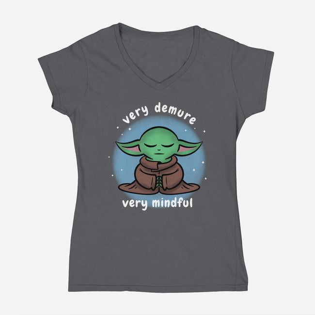 Very Demure-Womens-V-Neck-Tee-damglynn