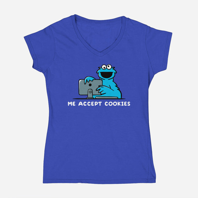 Me Accept Cookies-Womens-V-Neck-Tee-damglynn