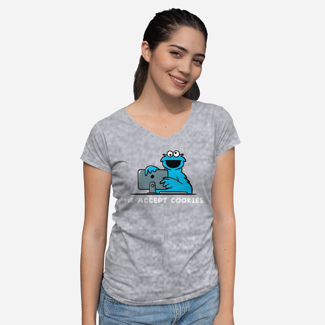 Me Accept Cookies-Womens-V-Neck-Tee-damglynn