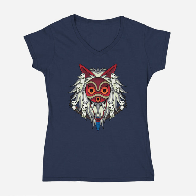 Masked Princess-Womens-V-Neck-Tee-fanfreak1