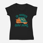 Rather Stay Home-Womens-V-Neck-Tee-worlddominationforcats