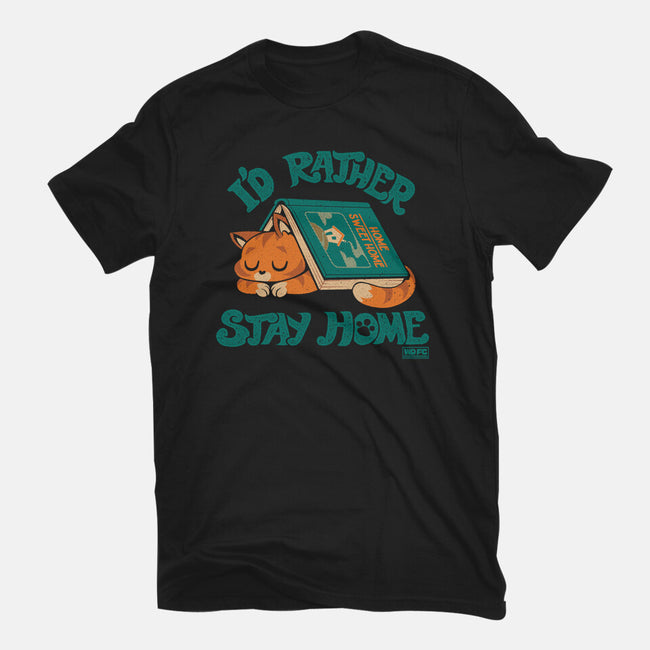 Rather Stay Home-Unisex-Basic-Tee-worlddominationforcats