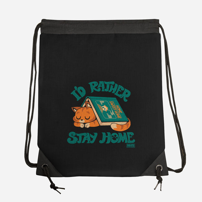 Rather Stay Home-None-Drawstring-Bag-worlddominationforcats