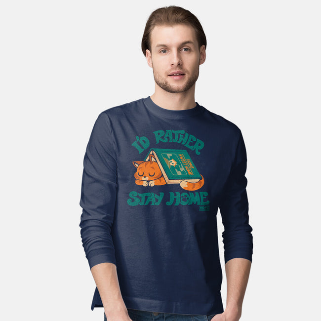 Rather Stay Home-Mens-Long Sleeved-Tee-worlddominationforcats