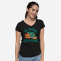 Rather Stay Home-Womens-V-Neck-Tee-worlddominationforcats