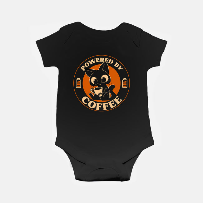 Powered By Coffee Cat-Baby-Basic-Onesie-worlddominationforcats