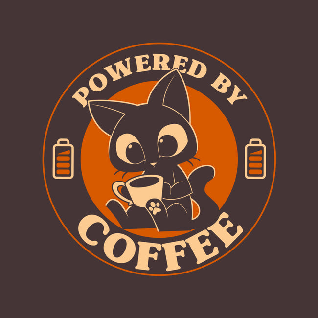 Powered By Coffee Cat-None-Non-Removable Cover w Insert-Throw Pillow-worlddominationforcats