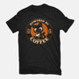 Powered By Coffee Cat-Unisex-Basic-Tee-worlddominationforcats