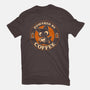 Powered By Coffee Cat-Womens-Basic-Tee-worlddominationforcats