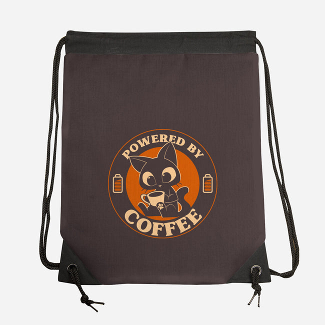 Powered By Coffee Cat-None-Drawstring-Bag-worlddominationforcats