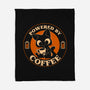 Powered By Coffee Cat-None-Fleece-Blanket-worlddominationforcats